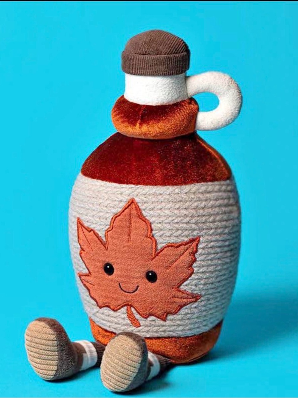 Jellycat Plush Maple Syrup Bottle Toy - Brown & Cream